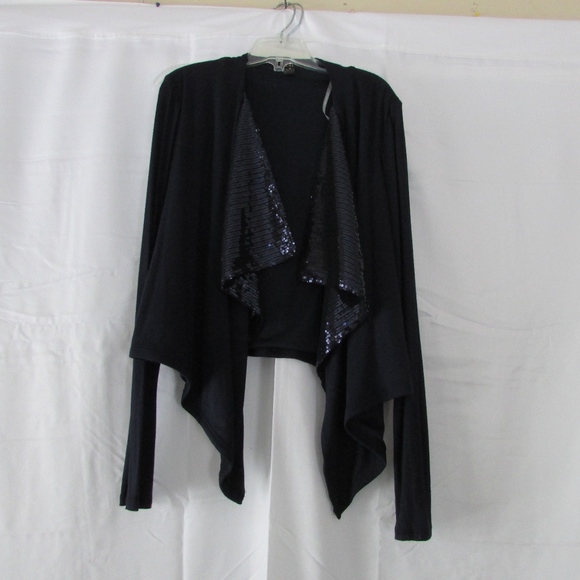 XXI Sequined Open Front Waterfall Cardigan Large - Picture 1 of 7